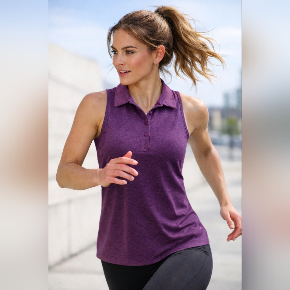 Nike Golf Precision Racerback Sleeveless Polo Shirt In Cosmic Purple